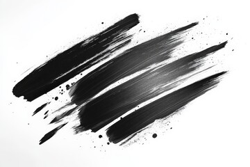 Leinwandbilder - Black brush strokes on a white canvas create a striking contrast and bold artistic expression in contemporary art
