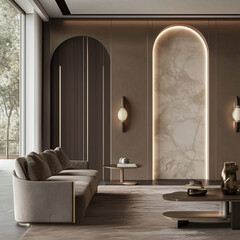 Wall Mural - Luxury Interior Design with Elegant Lighting and Modern Decor