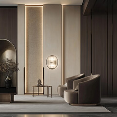 Wall Mural - Luxury Interior Design with Elegant Lighting and Modern Decor