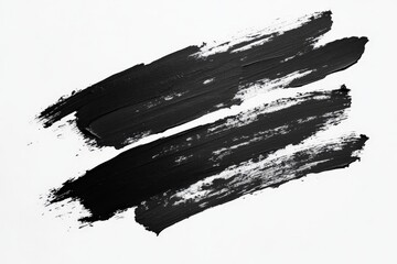 Aufkleber - Bold black paint strokes on white canvas creating striking contrast and visual interest