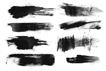 Poster - Creative black and gray brushstroke designs for artistic projects and backgrounds