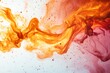 © ChaoticMind - Fluid motion of vibrant orange and red paint swirling against a white background captures dynamic energy and creativity