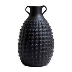 Aufkleber - A stylish black ceramic vase with textured surface and handles resembling an amphora.