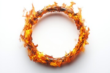Aufkleber - Circular fire ring surrounded by flames with a bright background creating an intense visual effect