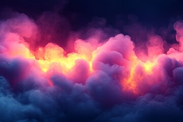 Aufkleber - Vibrant clouds illuminated by sunset in the evening sky