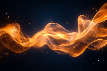 Fototapete - Colorful abstract wave of light and energy against a dark background evoking emotion and creativity in design