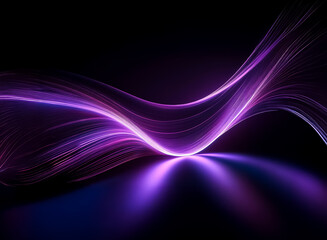 Wall Mural - abstract image featuring vibrant purple and blue glowing waves, creating a dynamic, flowing design a