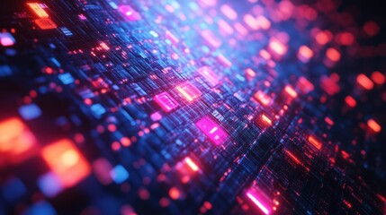Abstract digital data flow, glowing neon, futuristic background, tech concept
