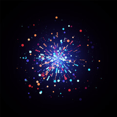 Poster - Rainbow crystal light reflection glare. Colorful optical rainbow lights beam lens glare leak overlay stripes on a transparent dark background.	
