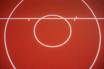 Wall Mural - minimalist abstract background of an orange tartan outdoor basketball court with white lines. , isol