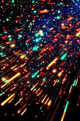 Wall Mural - neon glowing techno sphere shape lines, hi-tech futuristic abstract background, landing page templat