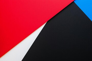 Wall Mural - three-color contrast striped background of white black and red paper , isolated on white background,