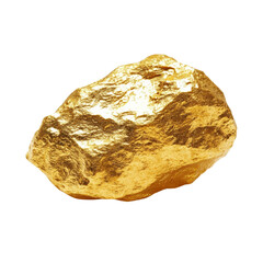Poster - The image shows a large, irregularly shaped gold nugget, gleaming brightly against a completely black background.