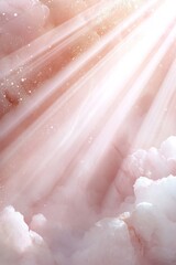 Wall Mural - Soft pastel pink and peach gradients fill the background, while faint glittering rays shine from the center. This serene atmosphere evokes calmness and beauty, perfect for various creative uses