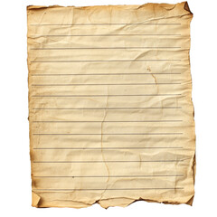 Aufkleber - A crumpled and torn piece of aged lined paper provides a vintage background texture ideal for design elements.