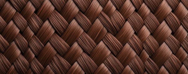 Poster - Intricate Close-Up of Woven Brown Texture Showcasing Natural Patterns and Depth in a Refined Design Aesthetic