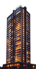 Wall Mural - PNG Luxury highrise building at dusk architecture urban tower.