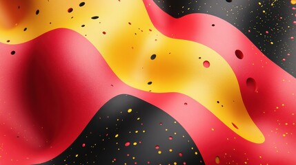 Wall Mural - colorful abstract background with red, black and yellow waves
