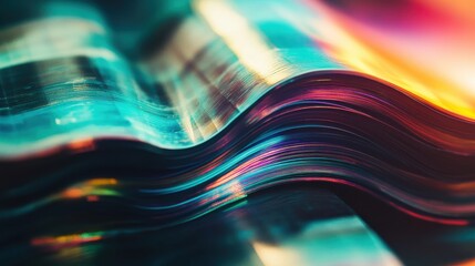 Wall Mural - colorful abstract waves of light and reflection in a dreamy scene