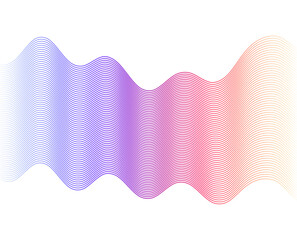 Wall Mural - Wave of the many colored lines. Abstract wavy stripes on a white background isolated. Creative line art. Vector illustration EPS 10. Design elements created using the Blend Tool. Curved smooth tape