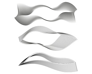 Wall Mural - Wave of the many colored lines. Abstract wavy stripes on a white background isolated. Creative line art. Vector illustration EPS 10. Design elements created using the Blend Tool. Curved smooth tape