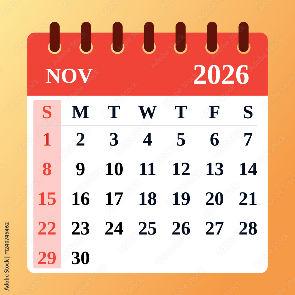 November 2026 Calendar And Map Nov 2026 Monthly Calendar 1000 F 1240745462 