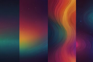 Wall Mural - retro gradient background set generative ai