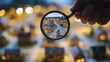 © Natchooda - A focused shot of a hand holding a magnifying glass above a property map, emphasizing the meticulous search for a new home.