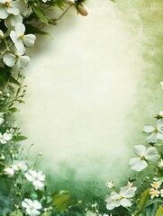 Aufkleber - Elegant floral background with ample space for creative text and designs in an artistic layout perfect for invitations. Generative AI