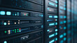 © CreativeIMGIdeas - Server Room Data Center: Rows of powerful servers hum with activity in a modern data center, their glowing lights creating a mesmerizing technological landscape.