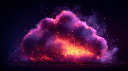 Wall Mural - glowing cloud of cosmic dust and fire