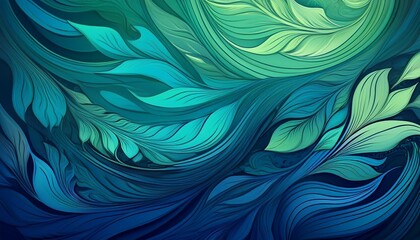 Wall Mural - gradient green blue background illustration detailed and intricate image