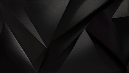 Poster - abstract dark wide black texture with geometric triangular 3d triangles pattern wall background bann