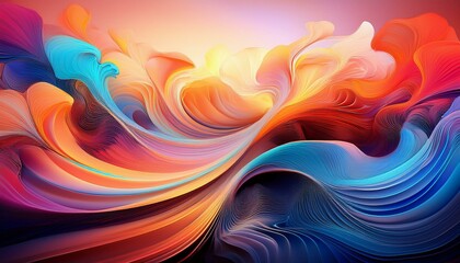 Wall Mural - a captivating flow of colors and forms creating a serene atmosphere