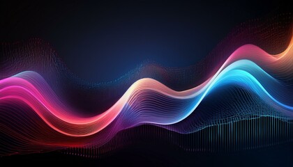 Poster - abstract colorful wave data flow background