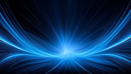 Wall Mural - abstract background with smooth blue light streaks flowing on dark background for modern and futuris