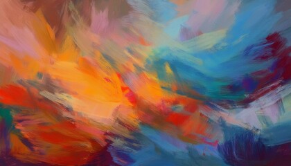 Wall Mural - abstract multicolored painting wallpaper with stylish art texture is available in stock