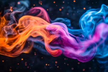 Poster - Colorful smoke swirling in vibrant patterns creates a mesmerizing visual experience