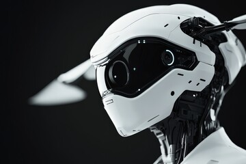 Aufkleber - Futuristic robot with sleek design and advanced technology showcasing intricate details and shiny surfaces