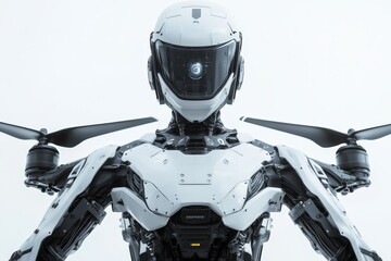Aufkleber - Advanced humanoid robot with drone capabilities showcases modern technology and design innovations
