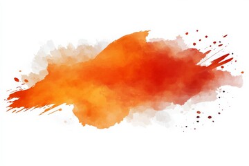 Aufkleber - Bright orange watercolor splash representing creativity and artistic expression against a white background