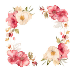 Wall Mural - PNG Flower frame flowers illustration watercolor.