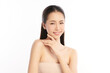 © kitthanes  - Beautiful young asian woman with clean fresh skin on white background, Face care, Facial treatment, Cosmetology, beauty and spa, Asian women portrait.
