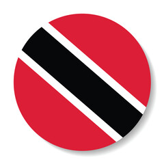 Wall Mural - Flag of Trinidad and Tobago. Button flag icon. Standard color. Circle icon flag. Computer illustration. Digital illustration. Vector illustration.