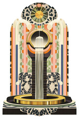 Wall Mural - png decorative fountain art illustration decorative.