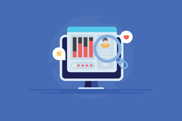 Wall Mural - customer behaviour tracking and profile analytics, marketing data for online ad campaign and target 