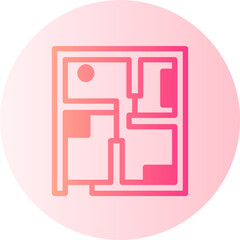 Sticker - House Plan gradient icon