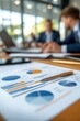 © Pungu x - Analyzing gdp trends through financial reports corporate office data visualization professional environment close-up view economic insights