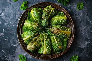 Canvas Print - Delicious grilled cabbage wedges seasoned with spices, creating a healthy and flavorful dish