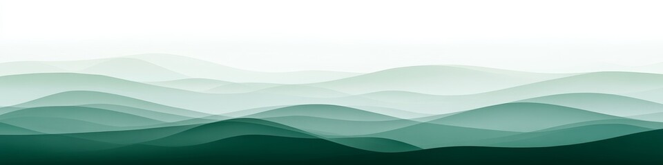 Wall Mural - Abstract Minimalist Aqua Green Fluid Gradient Wave Pattern Background, Elegant Flowing Shape Design